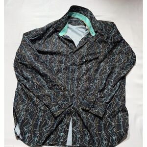 Paul Fredrick Abstract Print Button Front Dress Shirt